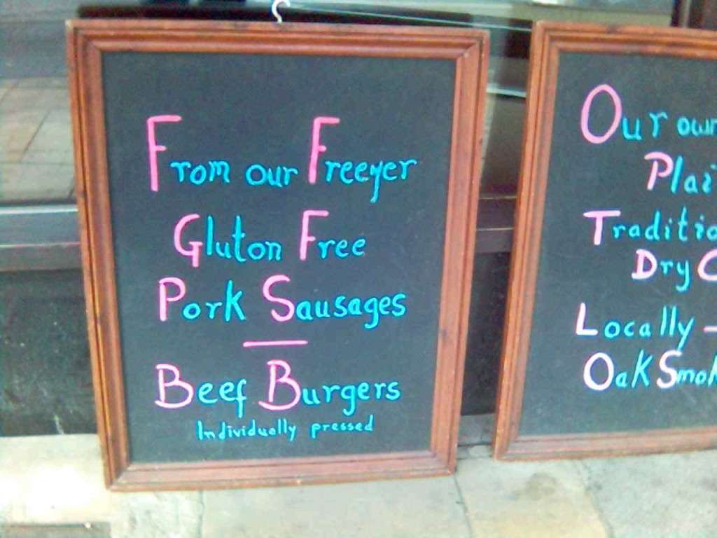 Sign reads: Gluton free rather than gluten free